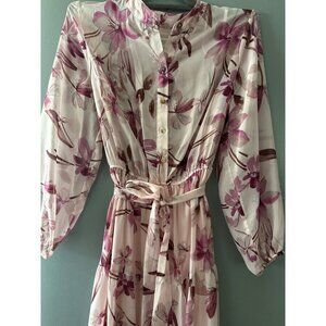 Enfocus Studio 10 Pink Floral Sheer Maxi Dress Cottagecore Fairycore romantic